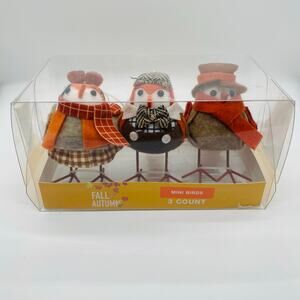 2024 Walgreens Fall Autumn Mini Fabric Birds‎ 3 Pk New